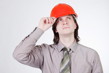 Young handsome builder