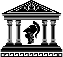 temple of Athena. stencil - obrazy, fototapety, plakaty