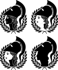 set of athena profiles. stencils
