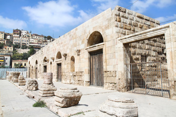 Entrance in small roman amphitheater in Amman