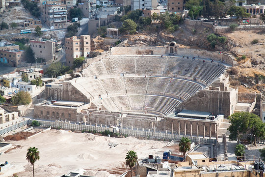 Panoramic view on Roman amphitheater in Amman