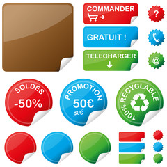 Etiquettes colorées, vecteur