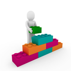 Fototapeta premium 3d human stone cube