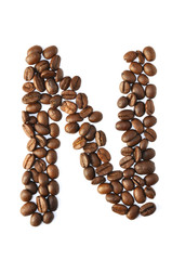 Kaffee Bohnen - Buchstaben N