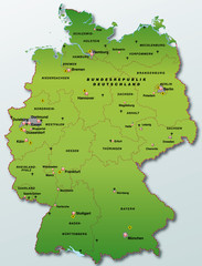 Deutschland Übersichtskarte grün