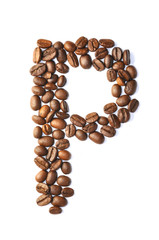 Kaffee Bohnen - Buchstaben P