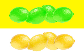 Green and yellow lemons
