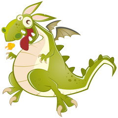 Fototapeta premium drache cartoon lustig