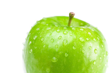 apple with water drops isolated on white