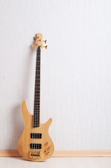 Fototapeta premium Musical concept with wooden guitar