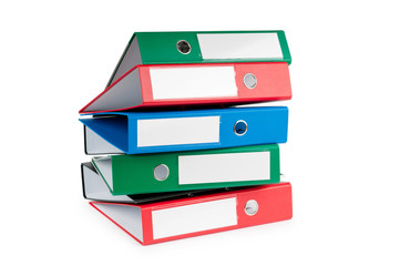 Office folders isolated on the white background