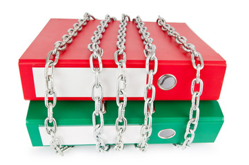 Censorship concept with folders on white