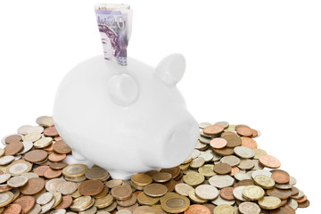 Piggy Bank and Coins