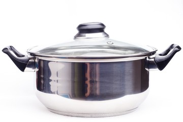 saucepan on white background