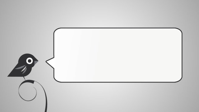 Bird with empty speech balloon