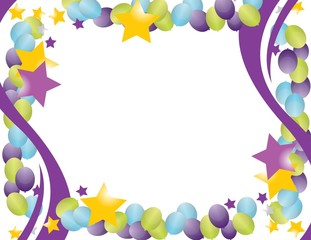 celebration balloon frame with stars