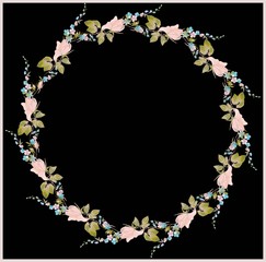 Beautiful decorative framework with flowers.