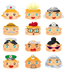 cartoon people face icon