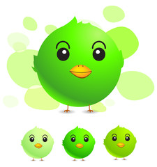 green bird