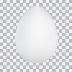 Realistic white egg on checked background