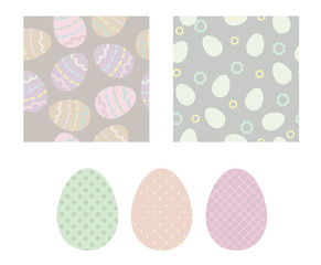 Easter seamless background and ornamental eggs