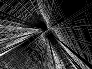 3D construction. Concept - modern architecture and designing.