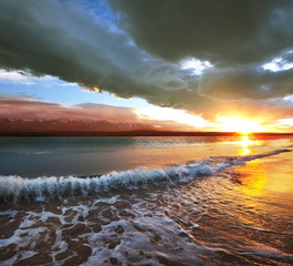 Panele Szklane  Zachód słońca nad morzem