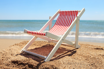 Beach chair near the ocean