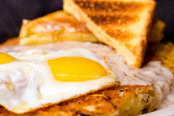 Hash Browns, Eggs and Toast