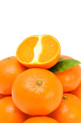 Delicious Tangerines on White Background