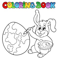 Livre de coloriage avec l& 39 artiste de lapin
