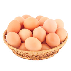 Basket in eggs.