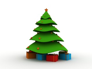 Illustrated Christmas Tree