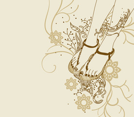 vector  background with pretty legs in summer sandals - 30510303