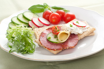 Dietetic sandwich crispbread