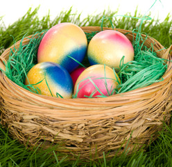 Easter eggs in the basket