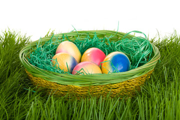 Easter eggs in the basket