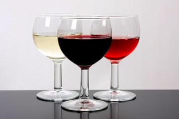 Red, rose and white wine, drink photo