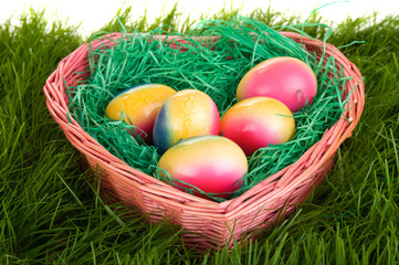 Easter eggs in the basket