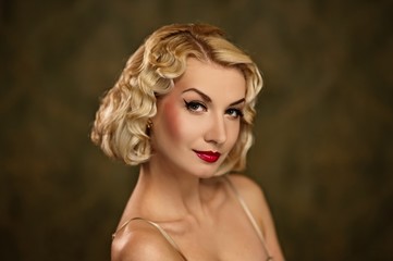 Fototapeta premium Lovely woman retro portrait