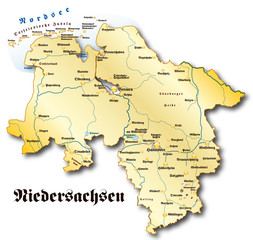 Niedersachsen Übersicht gold