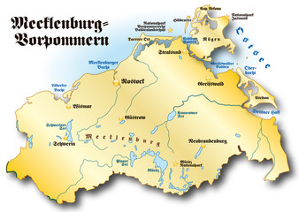 Mecklenburg-Vorpommern Übersicht gold