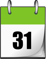 Calendario con giorno 31
