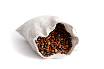 Coffee beans in bag.