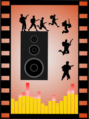 Gitarrenspieler mit Lautsprecherbox © Klaus Kaulitzki