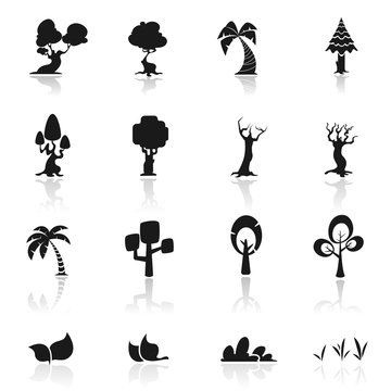 Icon set  Trees