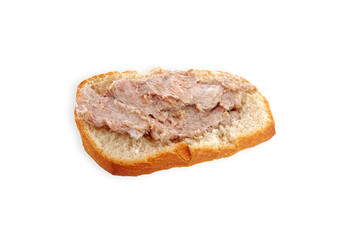 tartine de rillettes sur fond blanc © Maurice Metzger