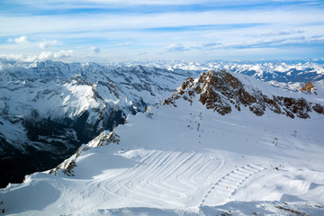 winter with ski slopes of kaprun resort