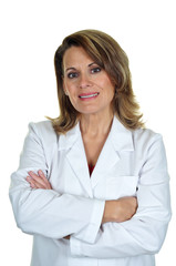 Attractive Woman Wearing a Labcoat