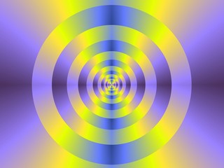 Concentric Rings in Yellow and Blue